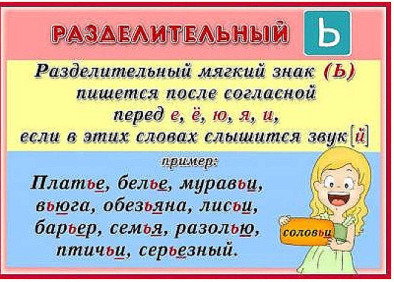 Объявления с мягким знаком с знаком объявления мягким