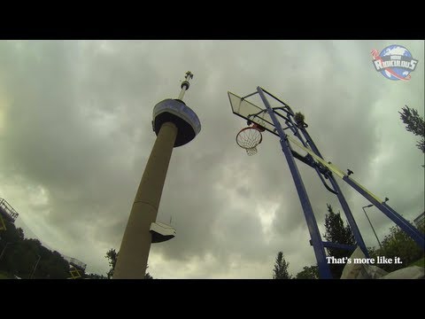 Man shoots a basketball from a 320-foot tower, makes it 