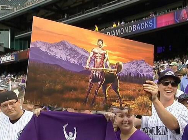 A Rockies Fan Showed Todd Helton A Painting Of Him As A Centaur
