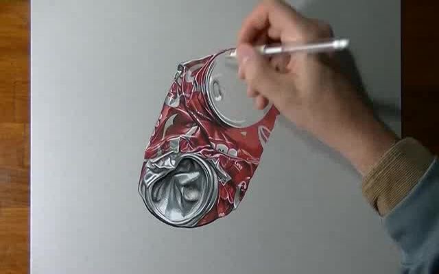 Рисуем смятую банку Coca-cola 