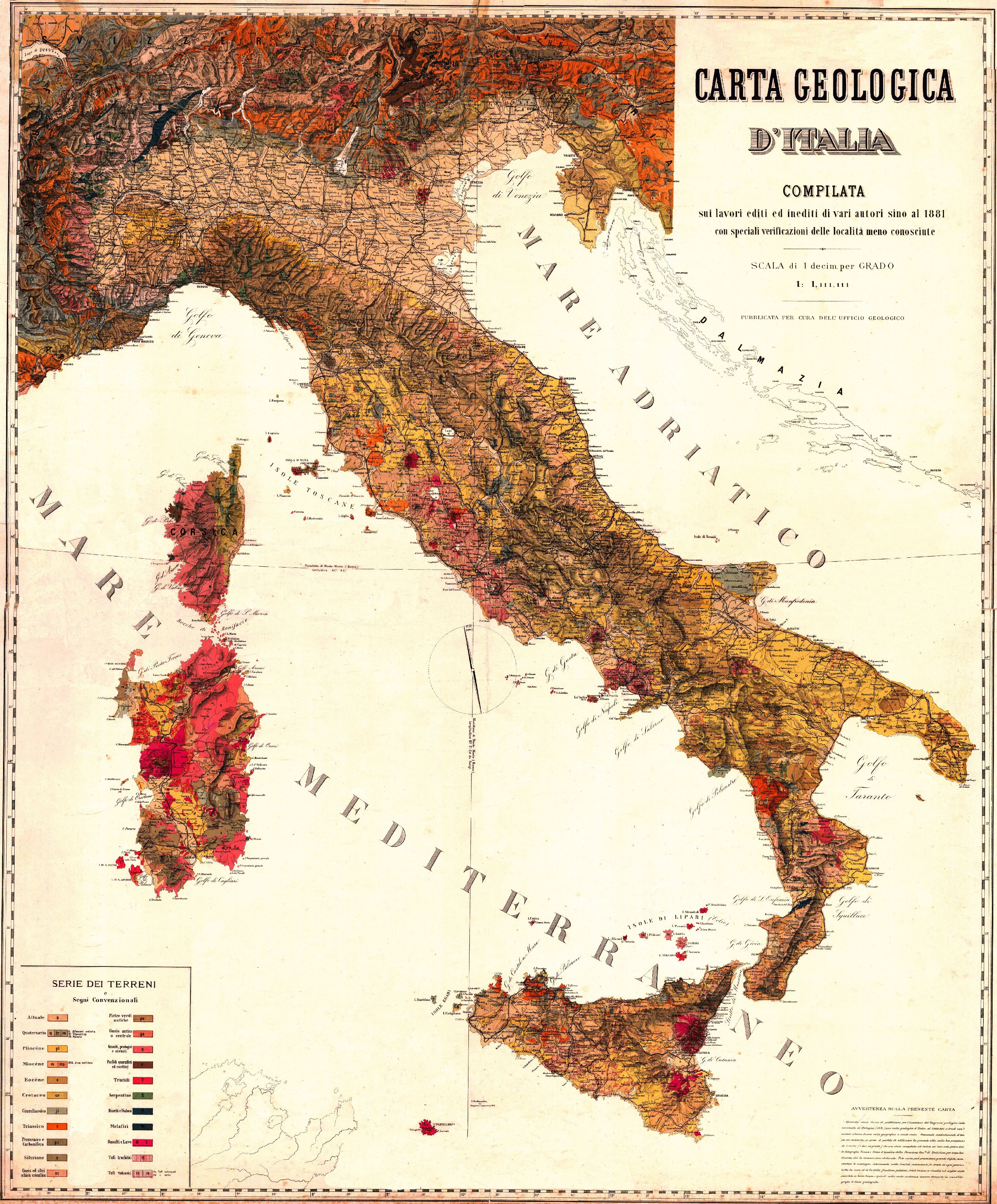 Геологическая карта Италии